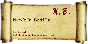 Murár Boáz névjegykártya